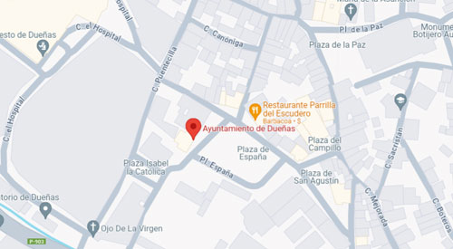 mapa Registro Civil y Juzgado de Paz de Dueñas